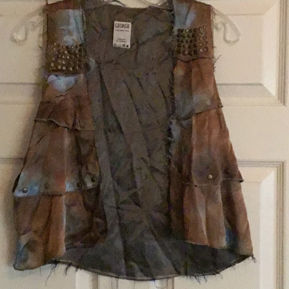 Georgie Muted distressed studded vest